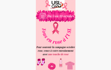 🎀 Octobre Rose à l’USL : Tous en rose du 5 au 10 octobre ! 🎀