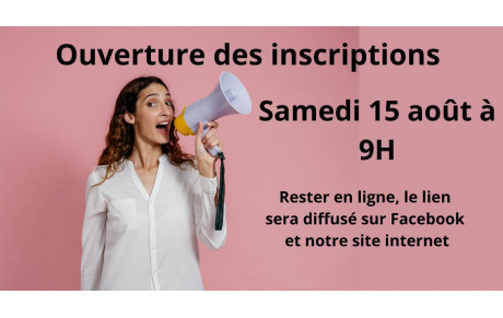 Ouverture prochaine des inscriptions saison 2026-2027