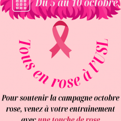 🎀 Octobre Rose à l’USL : Tous en rose du 5 au 10 octobre ! 🎀